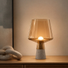 Buy Stone and smoked glass lamp - Seren Brown 59166 in the United Kingdom