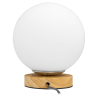 Buy Wooden base globe lamp - Manen Natural wood 59169 in the United Kingdom