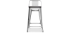 Buy Bistrot Metalix stool wooden and small backrest - 60cm Steel 59117 - in the UK