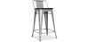 Buy Bistrot Metalix stool wooden and small backrest - 60cm Black 59117 at MyFaktory
