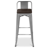 Buy Bistrot Metalix stool Wooden and small backrest - 76 cm Green 59118 - prices