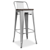 Buy Bistrot Metalix stool Wooden and small backrest - 76 cm Green 59118 at MyFaktory