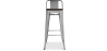 Buy Bistrot Metalix stool Wooden and small backrest - 76 cm Steel 59118 - in the UK