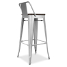 Buy Bistrot Metalix stool Wooden and small backrest - 76 cm Red 59118 at MyFaktory