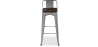 Buy Bistrot Metalix stool Wooden and small backrest - 76 cm Steel 59118 - prices