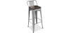 Buy Bistrot Metalix stool Wooden and small backrest - 76 cm Steel 59118 in the United Kingdom