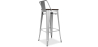 Buy Bistrot Metalix stool Wooden and small backrest - 76 cm Steel 59118 with a guarantee