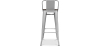 Buy Bistrot Metalix stool Wooden and small backrest - 76 cm Steel 59118 - in the UK