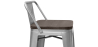 Buy Bistrot Metalix stool Wooden and small backrest - 76 cm Steel 59118 - prices