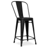 Buy Bistrot Metalix square bar stool with backrest - 60cm Pastel yellow 58410 in the United Kingdom