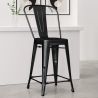 Buy Bistrot Metalix square bar stool with backrest - 60cm Pastel yellow 58410 - prices