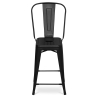 Buy Bistrot Metalix square bar stool with backrest - 60cm Grey blue 58410 in the United Kingdom