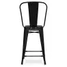 Buy Bistrot Metalix square bar stool with backrest - 60cm Pastel yellow 58410 - prices