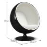 Buy Ballon Chair - Black Shell and White Interior - Faux Leather White 19540 home delivery