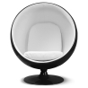 Buy Ballon Chair - Black Shell and White Interior - Faux Leather White 19540 - in the UK