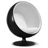 Buy Ballon Chair - Black Shell and White Interior - Faux Leather White 19540 - in the UK