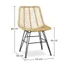 Buy Synthetic wicker dining chair - Valery Natural wood 59254 - in the UK