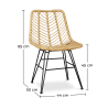 Buy Synthetic wicker dining chair - Valery Natural wood 59254 with a guarantee