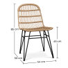 Buy Synthetic wicker dining chair - Magony Natural wood 59255 at MyFaktory