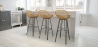 Buy Synthetic wicker bar stool - Magony Dark Wood 59256 - in the UK