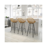 Buy Synthetic wicker bar stool - Magony Dark Wood 59256 - in the UK