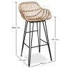 Buy Synthetic wicker bar stool - Magony Dark Brown 59256 at MyFaktory
