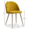 Buy Dining Chair - Upholstered in Fabric - Scandinavian Style - Bennett  Yellow 59261 - in the UK