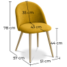 Buy Dining Chair - Upholstered in Fabric - Scandinavian Style - Bennett  Yellow 59261 in the United Kingdom