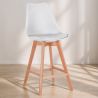 Buy Premium Brielle Scandinavian design bar stool with cushion - Wood White 59278 - prices