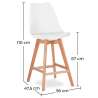 Buy Premium Brielle Scandinavian design bar stool with cushion - Wood White 59278 in the United Kingdom