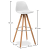 Buy Muriel Scandinavian design Bar stool with cushion - Wood Dark grey 59279 in the United Kingdom