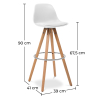 Buy Muriel Scandinavian design Bar stool with cushion - Wood White 59279 - prices