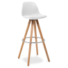 Buy Muriel Scandinavian design Bar stool with cushion - Wood White 59279 - in the UK