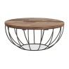 Buy Lisi industrial round coffee table - Wood and metal Natural wood 59283 - in the UK