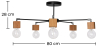 Buy Bell 5 bulbs ceiling lamp - Wood and metal Black 59296 - prices