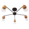 Buy Bell 5 bulbs ceiling lamp - Wood and metal Black 59296 in the United Kingdom