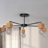 Buy Bell 5 bulbs ceiling lamp - Wood and metal Black 59296 - prices
