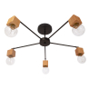 Buy Bell 5 bulbs ceiling lamp - Wood and metal Black 59296 - in the UK