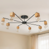 Buy Bell 8 bulbs ceiling lamp - Wood and metal Black 59295 - prices