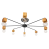 Buy Bell 8 bulbs ceiling lamp - Wood and metal Black 59295 - prices