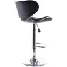 Buy Swivel Chromed Metal Curved Back Bar Stool - Height Adjustable Black 49743 in the United Kingdom