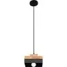 Buy Edda Scandinavian pendant lamp - Wood and metal Black 59308 - in the UK
