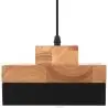 Buy Edda Scandinavian pendant lamp - Wood and metal Black 59308 in the United Kingdom