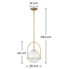 Buy Anette pendant lamp - Metal and crystal Gold 59329 with a guarantee