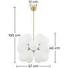 Buy Jacobella 18 bulbs suspension lamp - Metal and glass White 59344 - in the UK