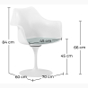 Buy Dining Chair with Armrests - White Swivel Chair - Tulipan Red 59259 at MyFaktory