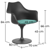 Buy Dining Chair with Armrests - Black Swivel Chair - Tulipa Turquoise 59260 at MyFaktory