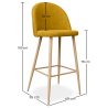 Buy Fabric Upholstered Stool - Scandinavian Design - 76cm - Bennett Yellow 59356 in the United Kingdom