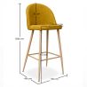 Buy Fabric Upholstered Stool - Scandinavian Design - 76cm - Bennett Yellow 59356 home delivery