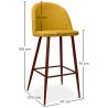 Buy Fabric Upholstered Stool - Scandinavian Design - 76cm - Bennett Yellow 59357 with a guarantee